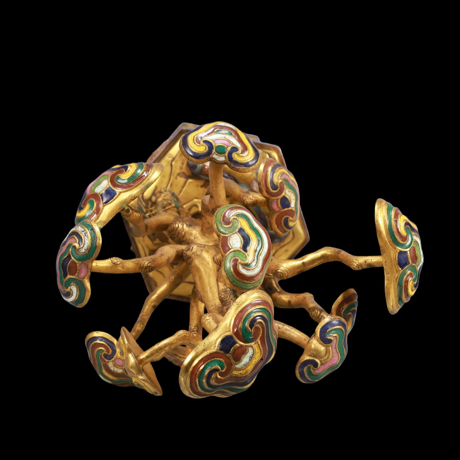 A Exquisite A pair of Cloisonne Lotus Pattern Bonsai Ornament - 16