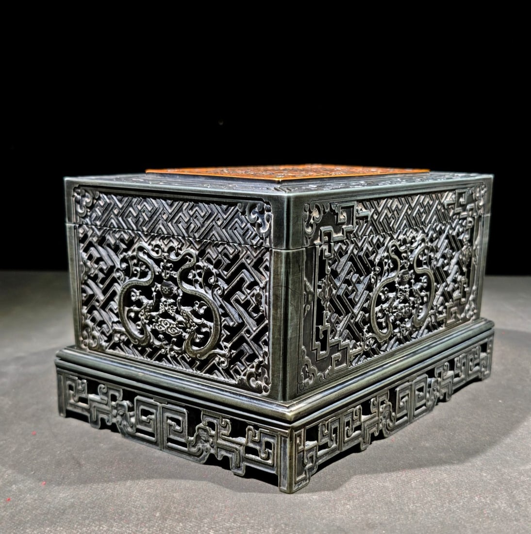 An Exquisite Dragon Pattern with poem Inkstone - 6