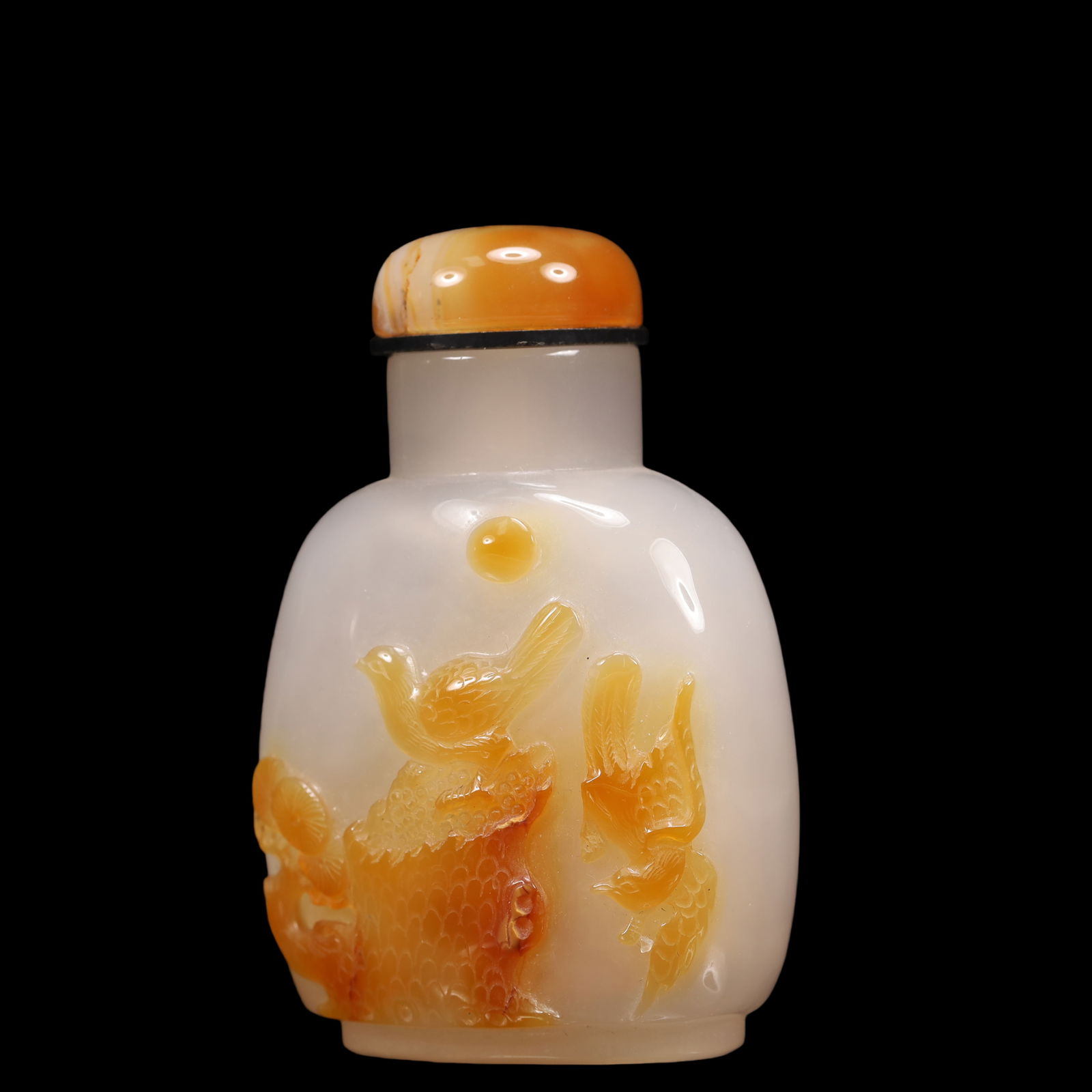 An Exquisite Agate Flower and Bird Pattern Snuff Bottle - 2