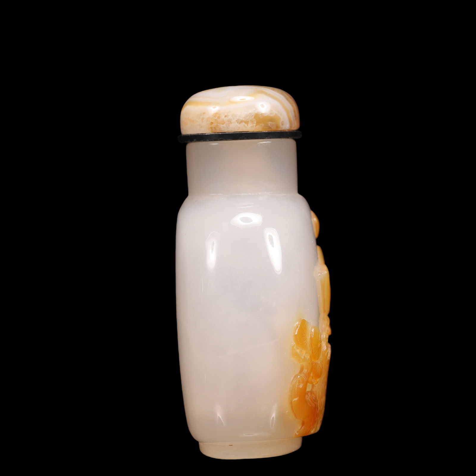 An Exquisite Agate Flower and Bird Pattern Snuff Bottle - 4