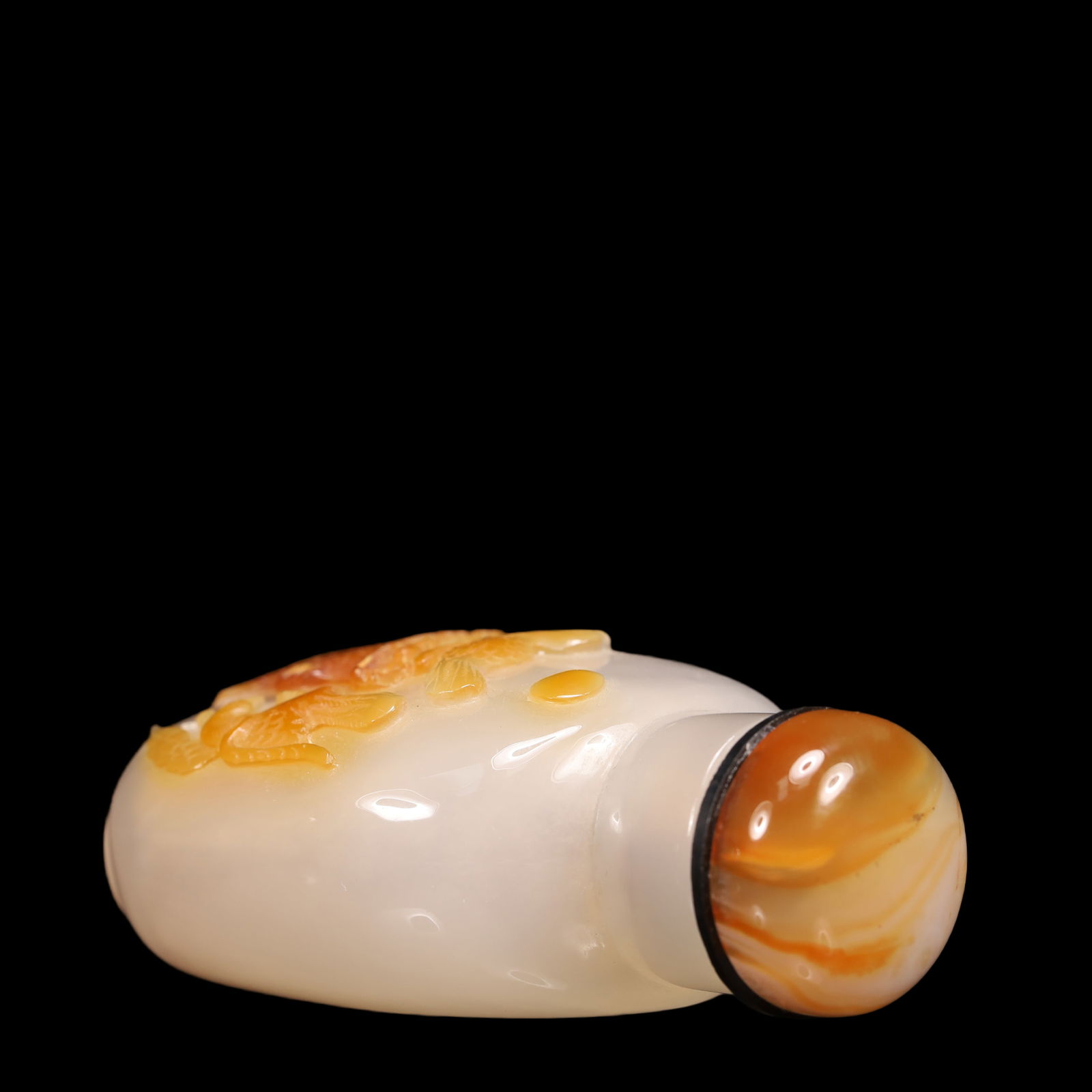 An Exquisite Agate Flower and Bird Pattern Snuff Bottle - 7