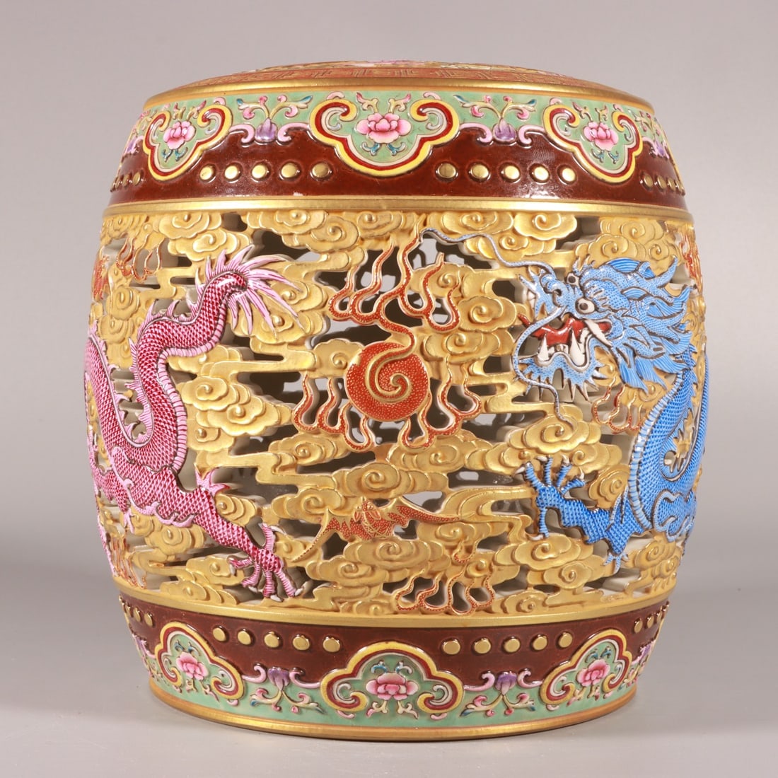 An Exquisite Enamel Dragon Pattern Lotus Pattern Ornament - 4