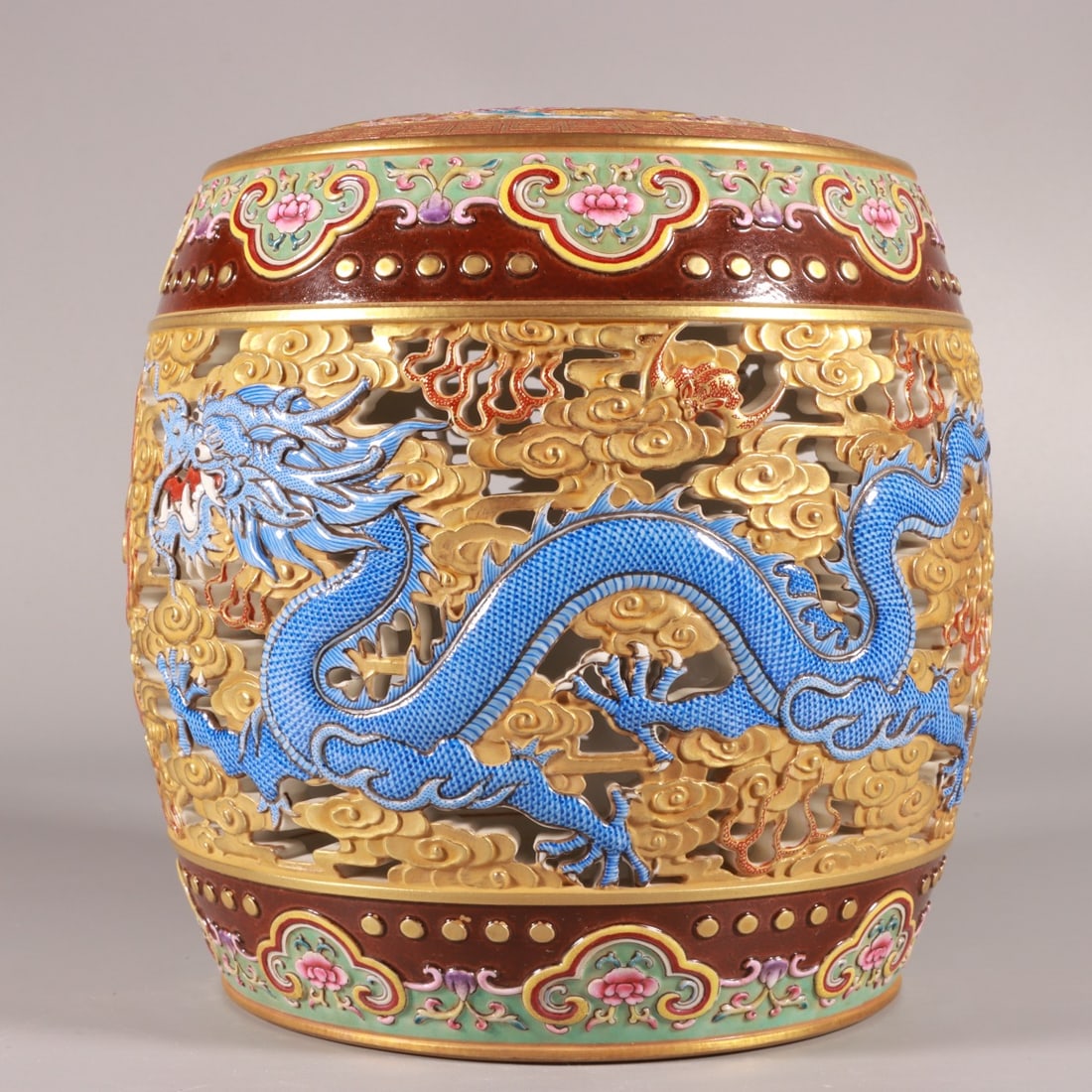 An Exquisite Enamel Dragon Pattern Lotus Pattern Ornament - 5