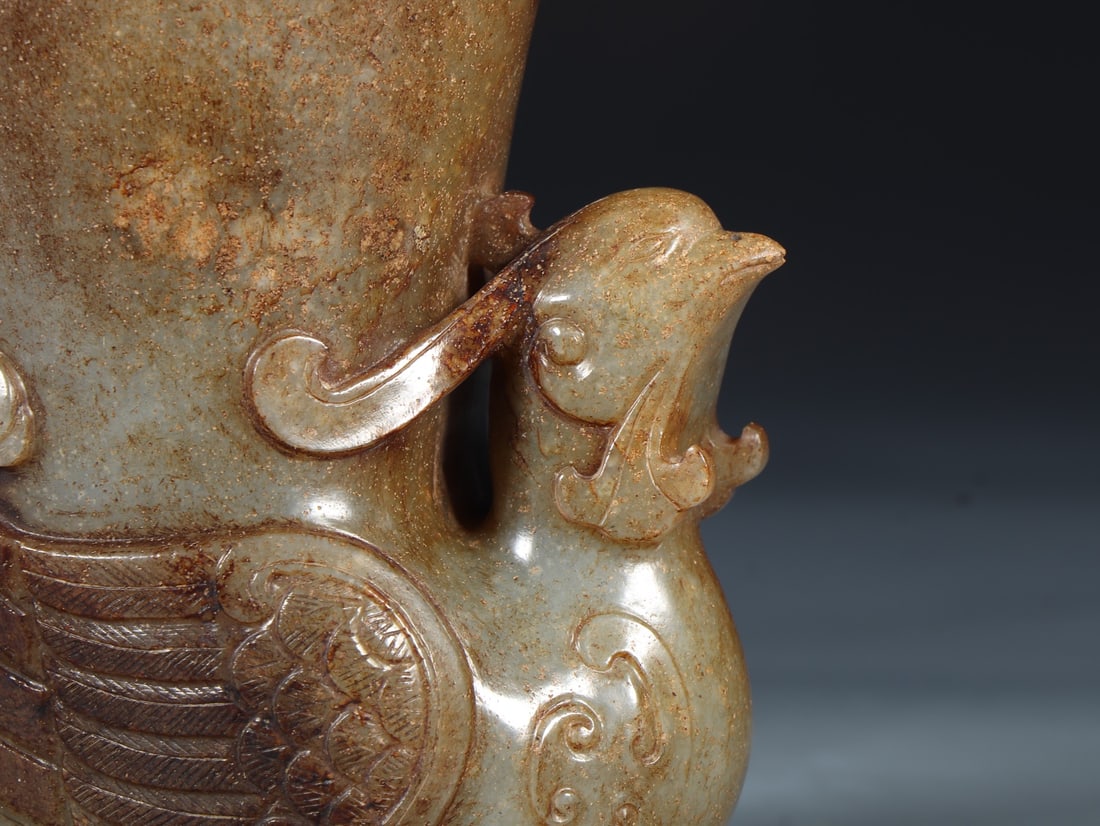 An Exquisite White Jade Phoenix-Shaped Goblet - 5