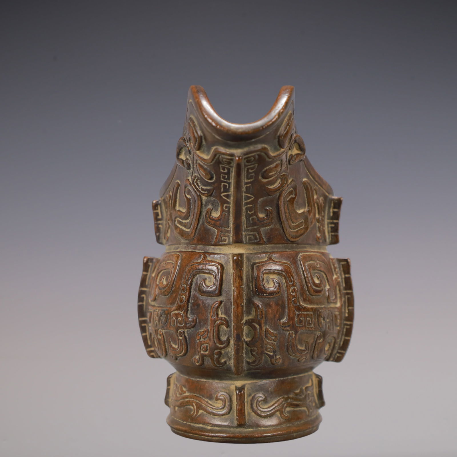 A Exquisite Eaglewood Beast-Face Pattern Goblet - 6