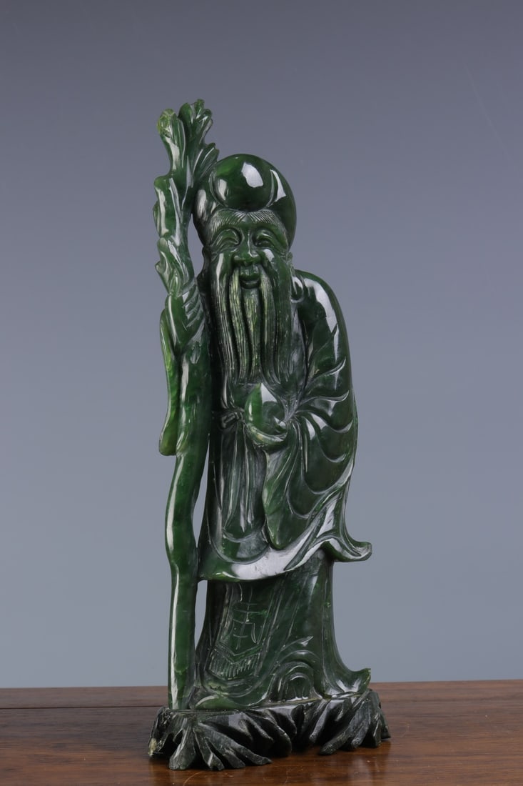 An Exquisite Jasper Figure Ornament: An Exquisite Jasper Figure Ornament Modern Time of China Size:26cm Weight:1037g (The Dimensions Of All Batches Are Manually Measured.If You Need More Detailed Information, Please Contact Our