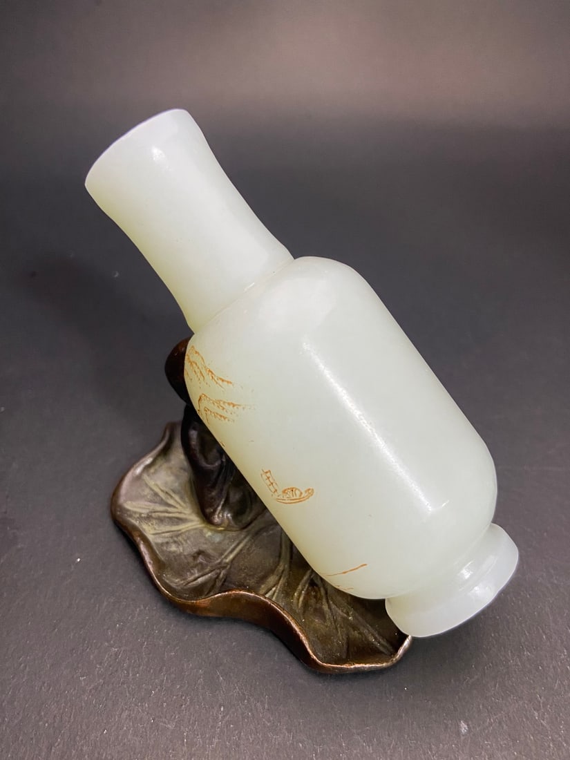 An Exquisite White Jade Landscape and Figure Pattern Vase - 5