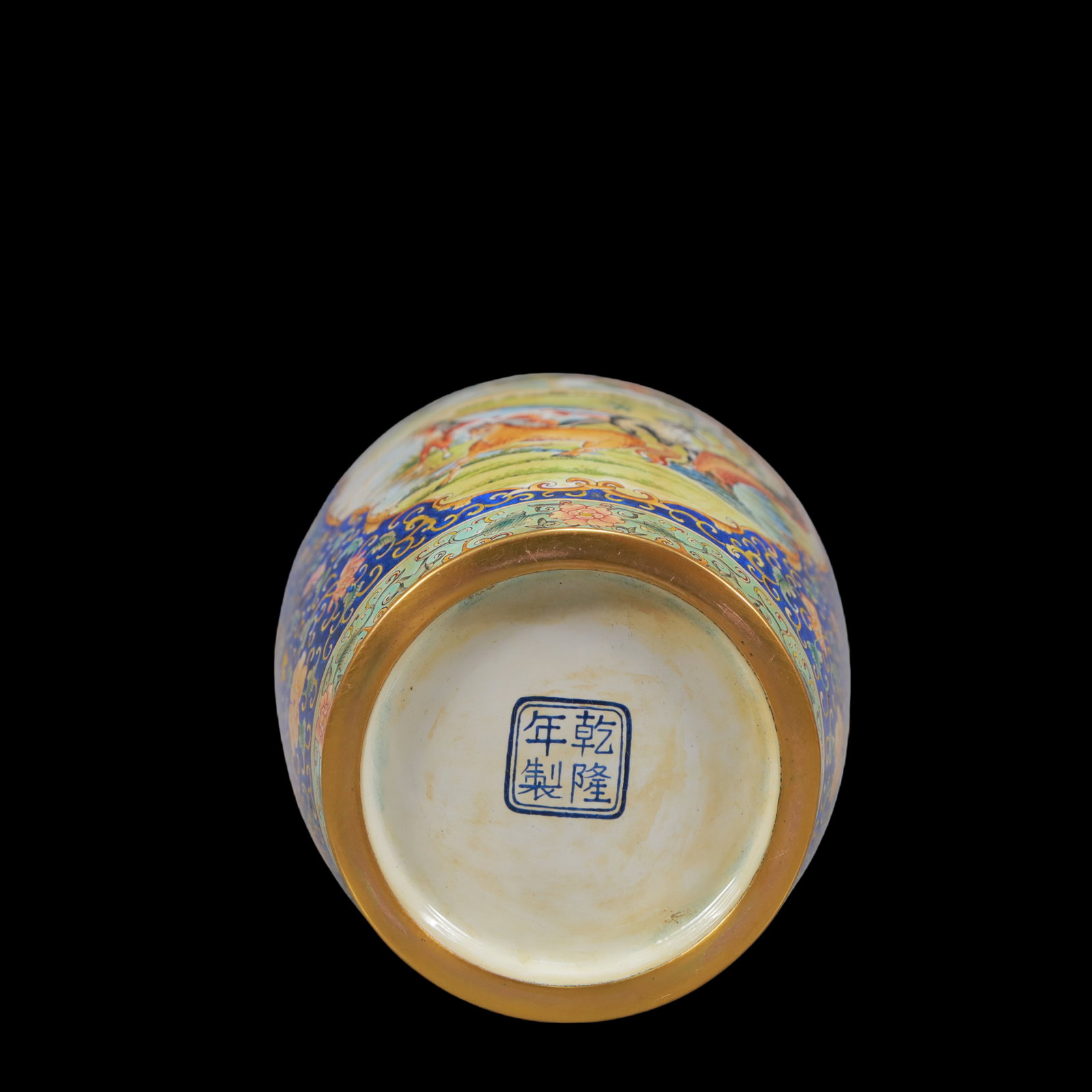 A Exquisite A pair of Coppery Enamel Lotus Pattern Landscape Pattern Horse Pattern Vase - 13