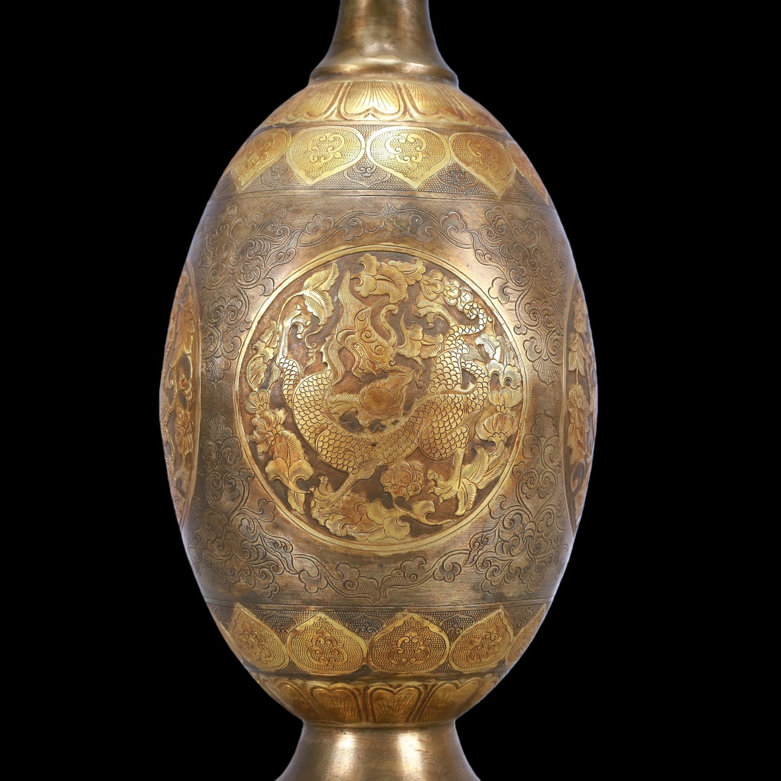 A Exquisite Gilt Silver Flower Pattern Auspicious Beast Pattern Ewer - 6