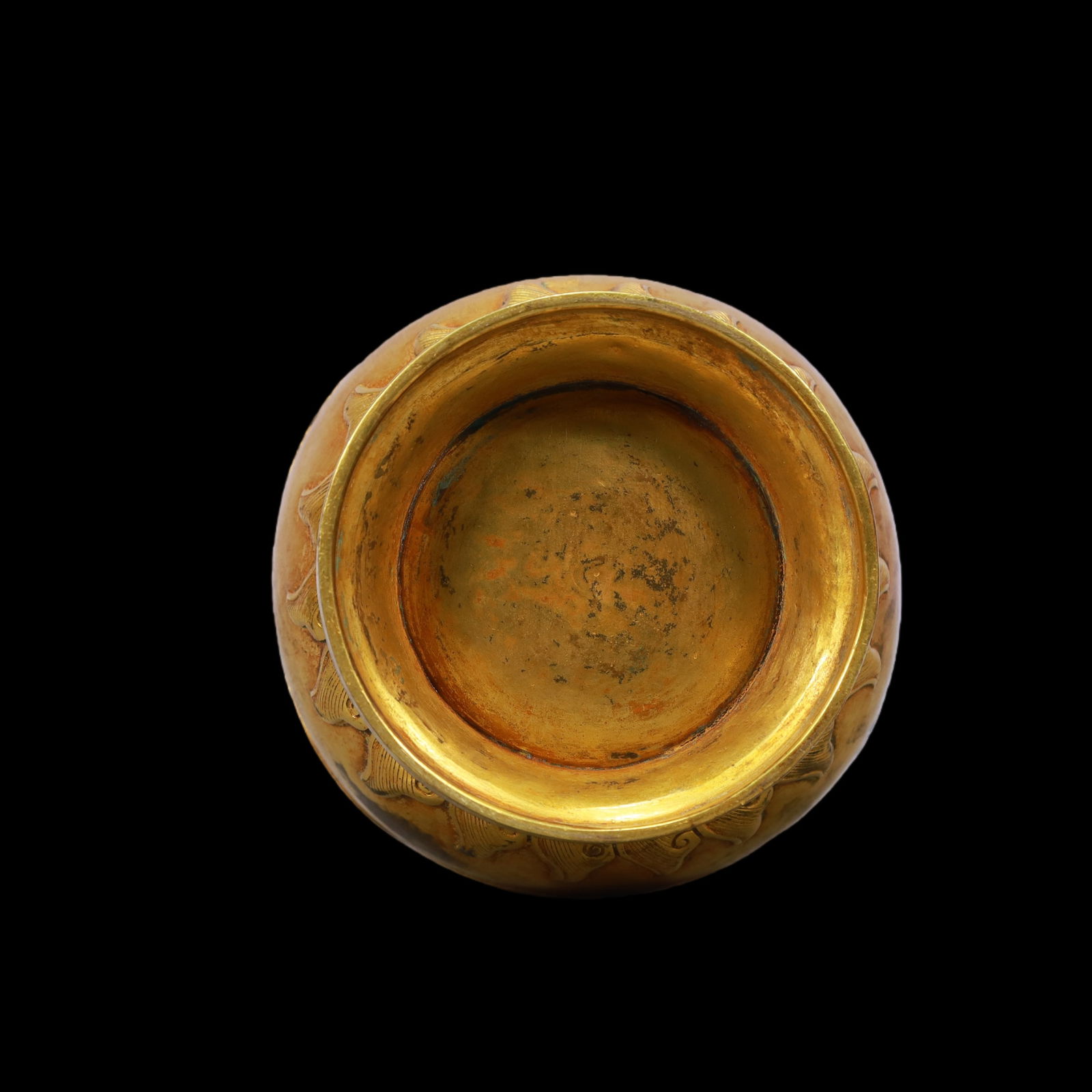 A Exquisite Gilt Bronze Figures Pattern Flower Pattern Double-Ears Vase - 10