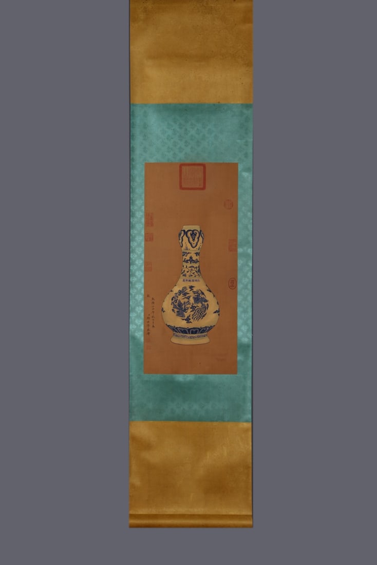 An Exquisite Blue and White Phoenix Pattern Lotus Pattern Vase - 6