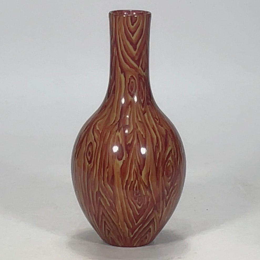 An Exquisite Imitation Wood Grain Glazed Vase (1 of 6)