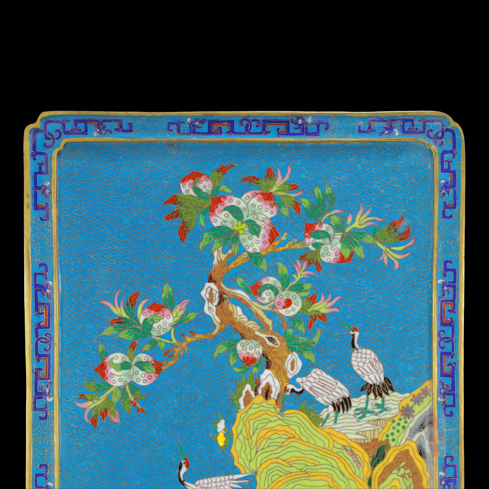 A Rare Cloisonne Pine and Crane Pattern Table Screen - 10