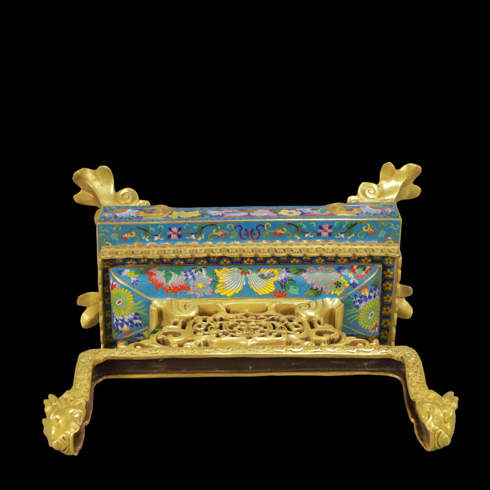 A Rare Cloisonne Pine and Crane Pattern Table Screen - 15