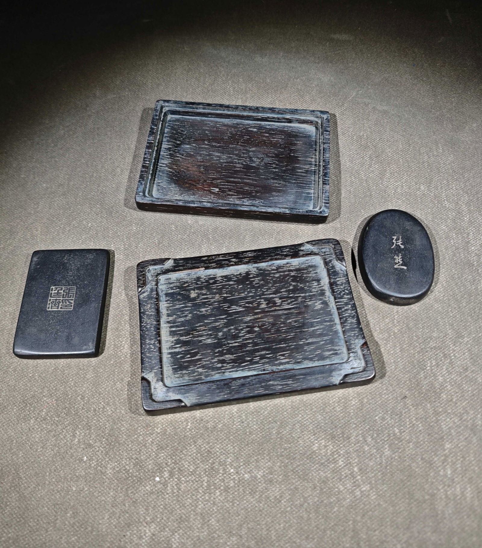 An Exquisite Bats Pattern with poem Inkstone - 5