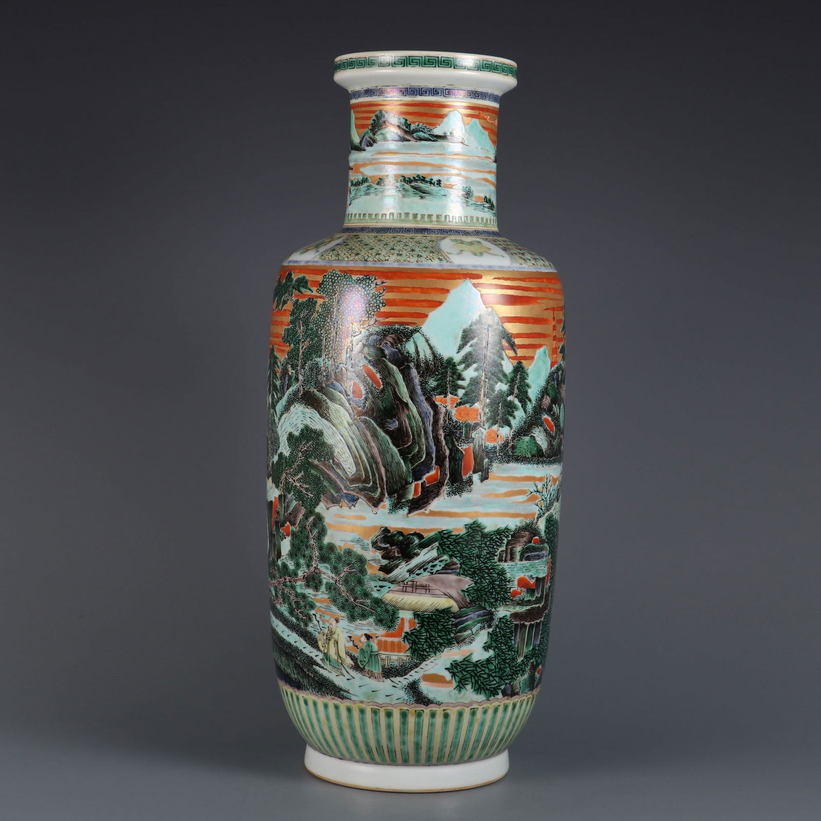 An Exquisite Wucai Landscape and Figure Pattern Vase - 2
