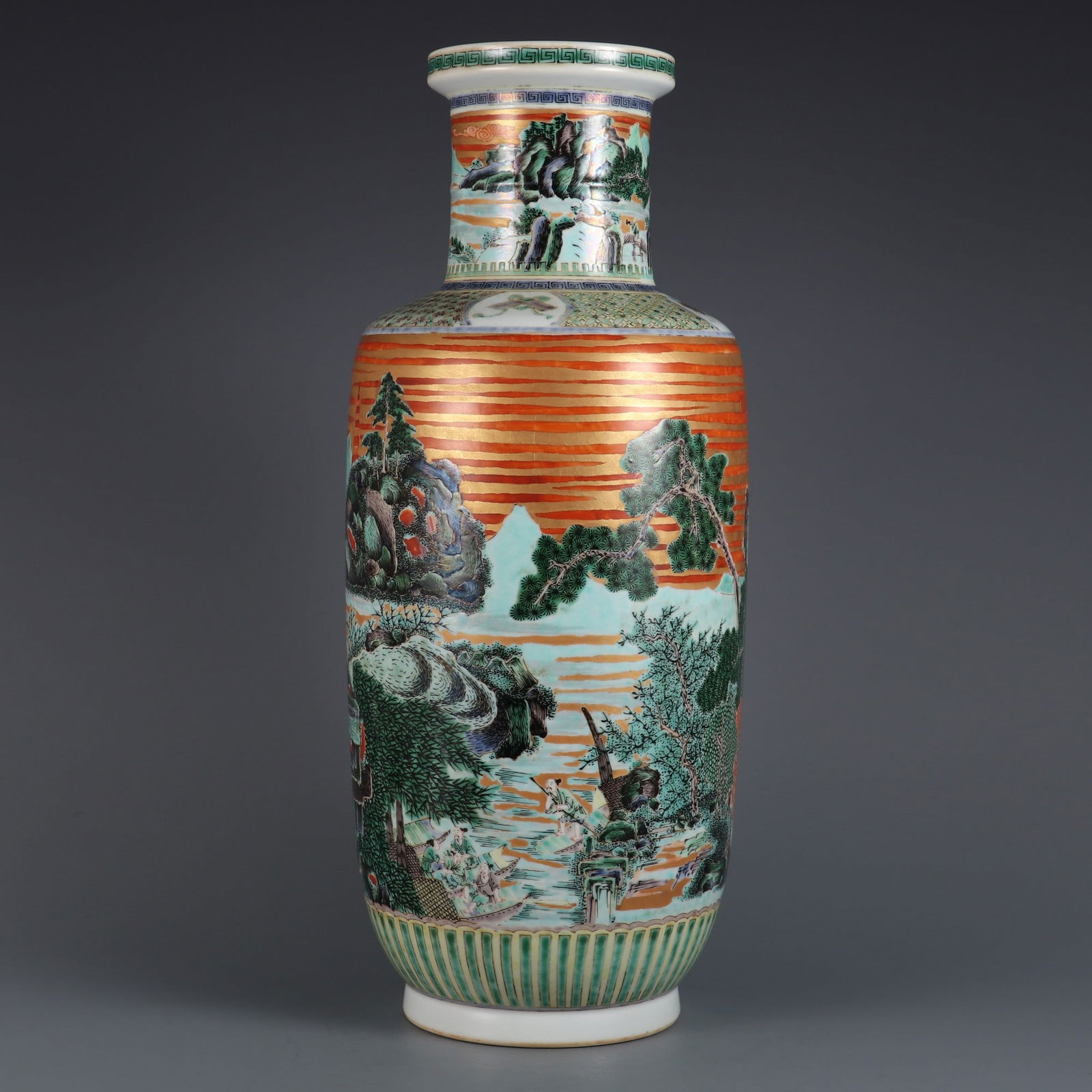 An Exquisite Wucai Landscape and Figure Pattern Vase - 3