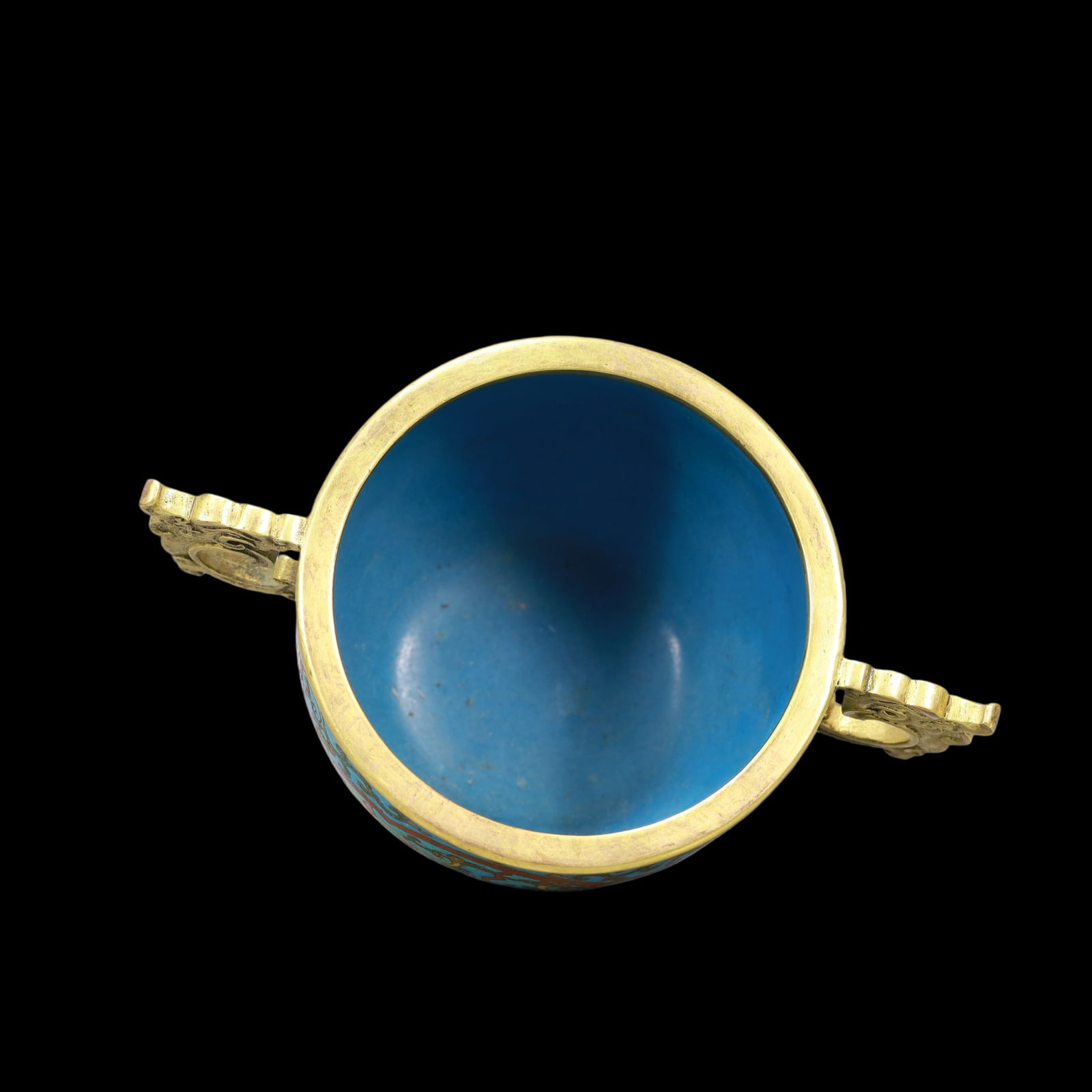 A Exquisite Cloisonne Lotus Pattern Dragon Pattern Double-Ears Cup - 7