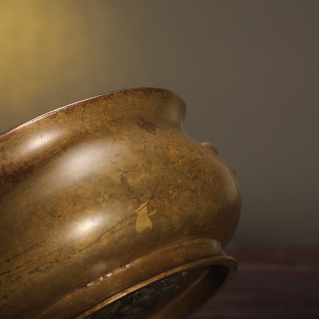 An Exquisite Bronze Dragon Pattern Double-Ears Censer - 9