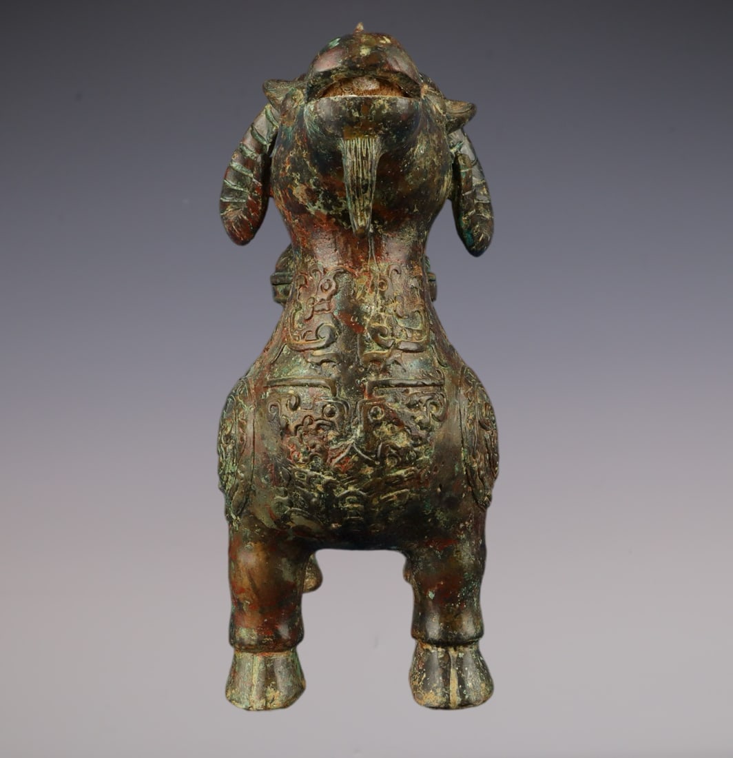An Exquisite Bronze Beast-Face Pattern Sheep-Shaped Censer - 5