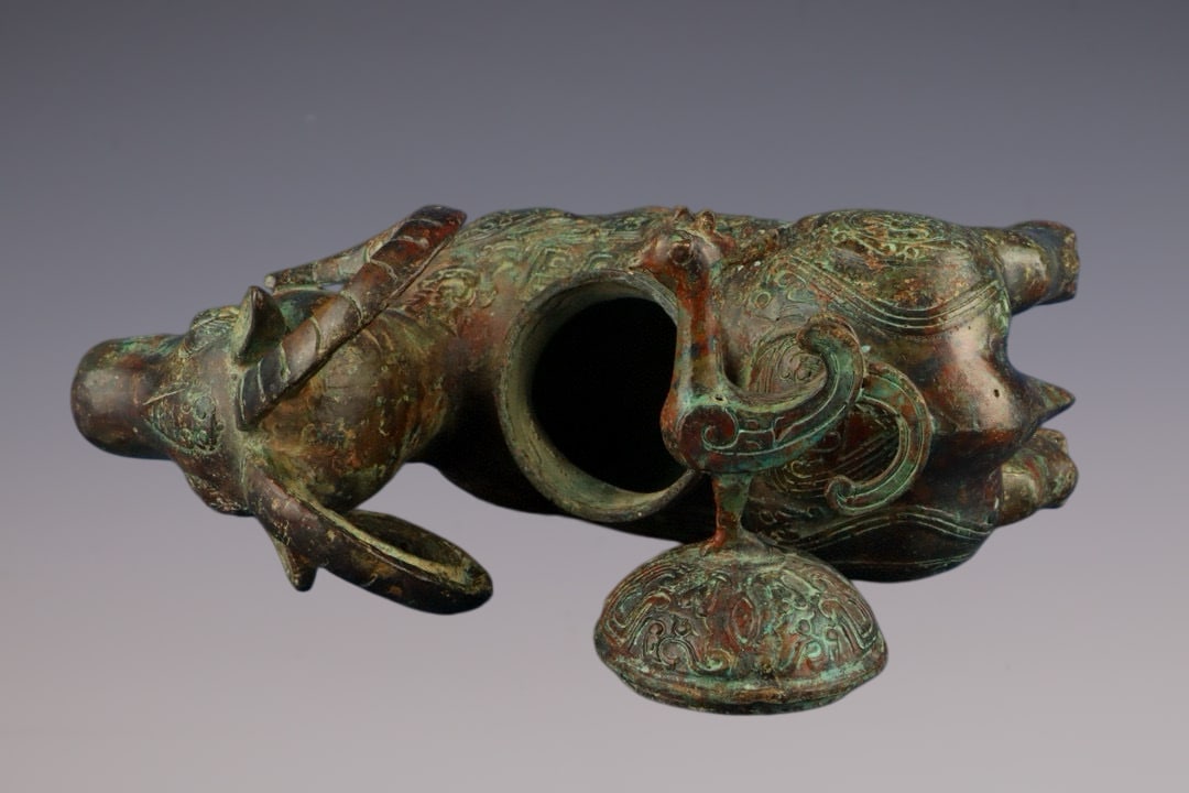 An Exquisite Bronze Beast-Face Pattern Sheep-Shaped Censer - 8