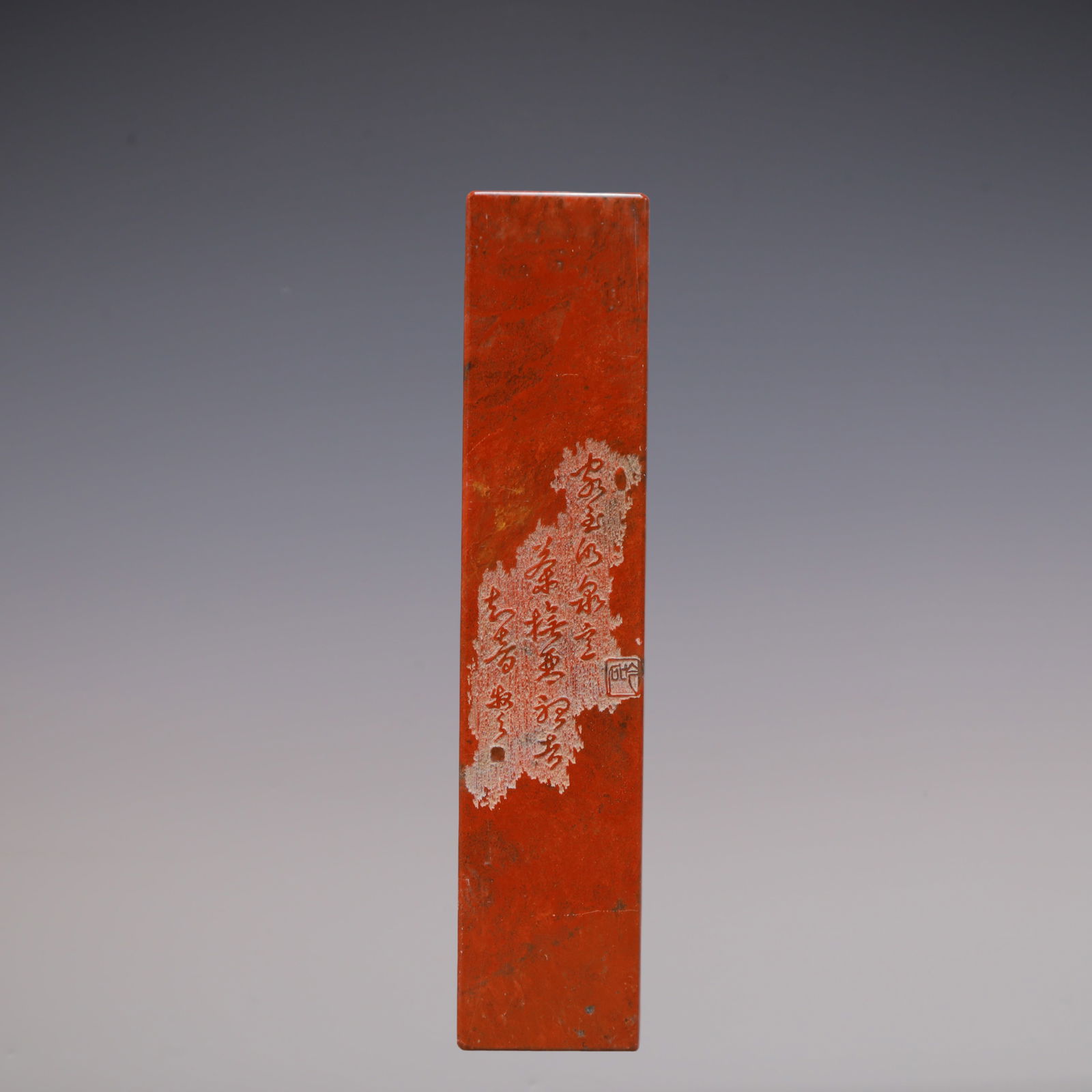 A Exquisite Shoushan Stone with poem Seal: A Exquisite Shoushan Stone with poem Seal Qing Dynasty, China Size:2.7cmx2.7cmx13cm Weight:250g (The Dimensions Of All Batches Are Manually Measured.If You Need More Detailed Information, Please