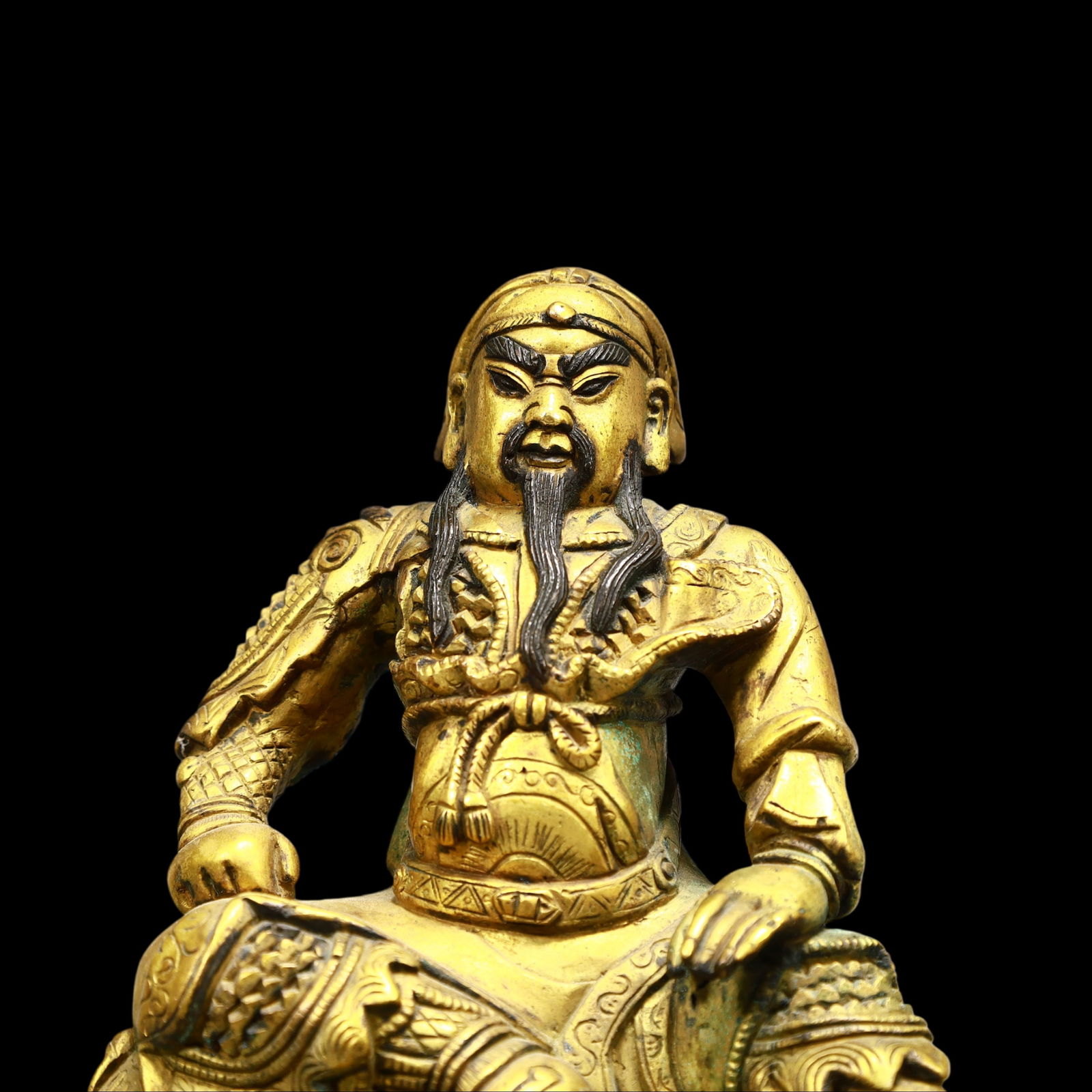 A Exquisite Gilt Bronze Guan yu - 2