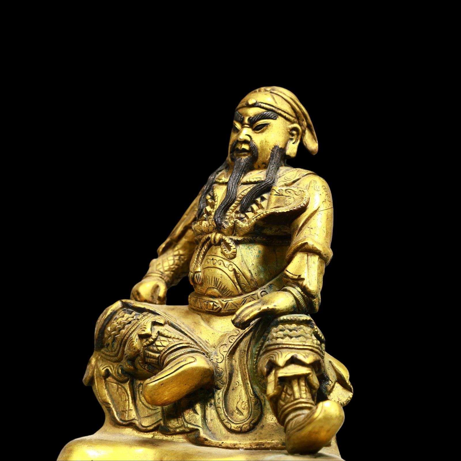 A Exquisite Gilt Bronze Guan yu - 5