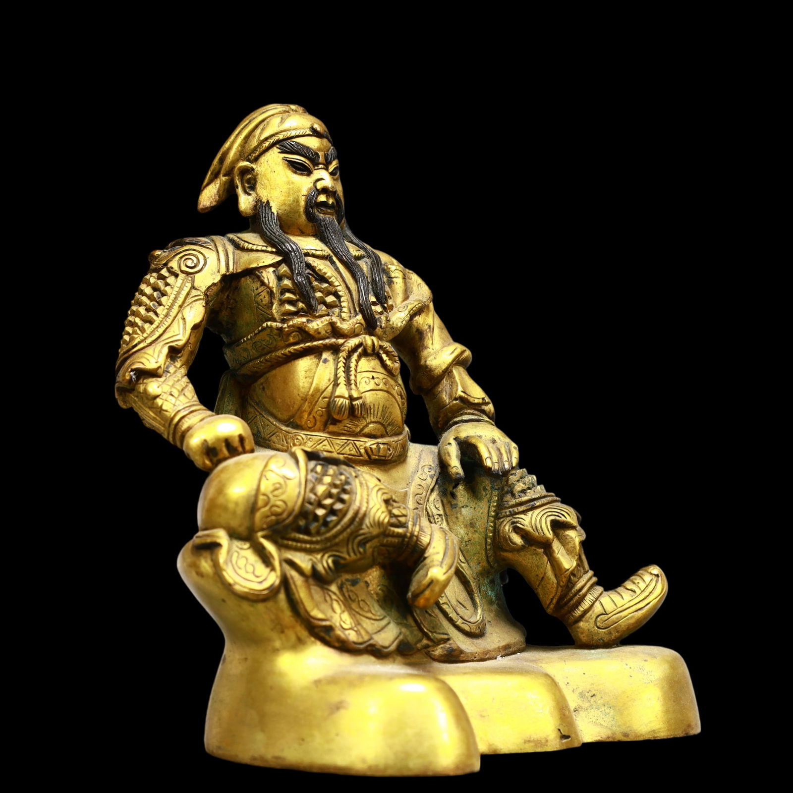 A Exquisite Gilt Bronze Guan yu - 6