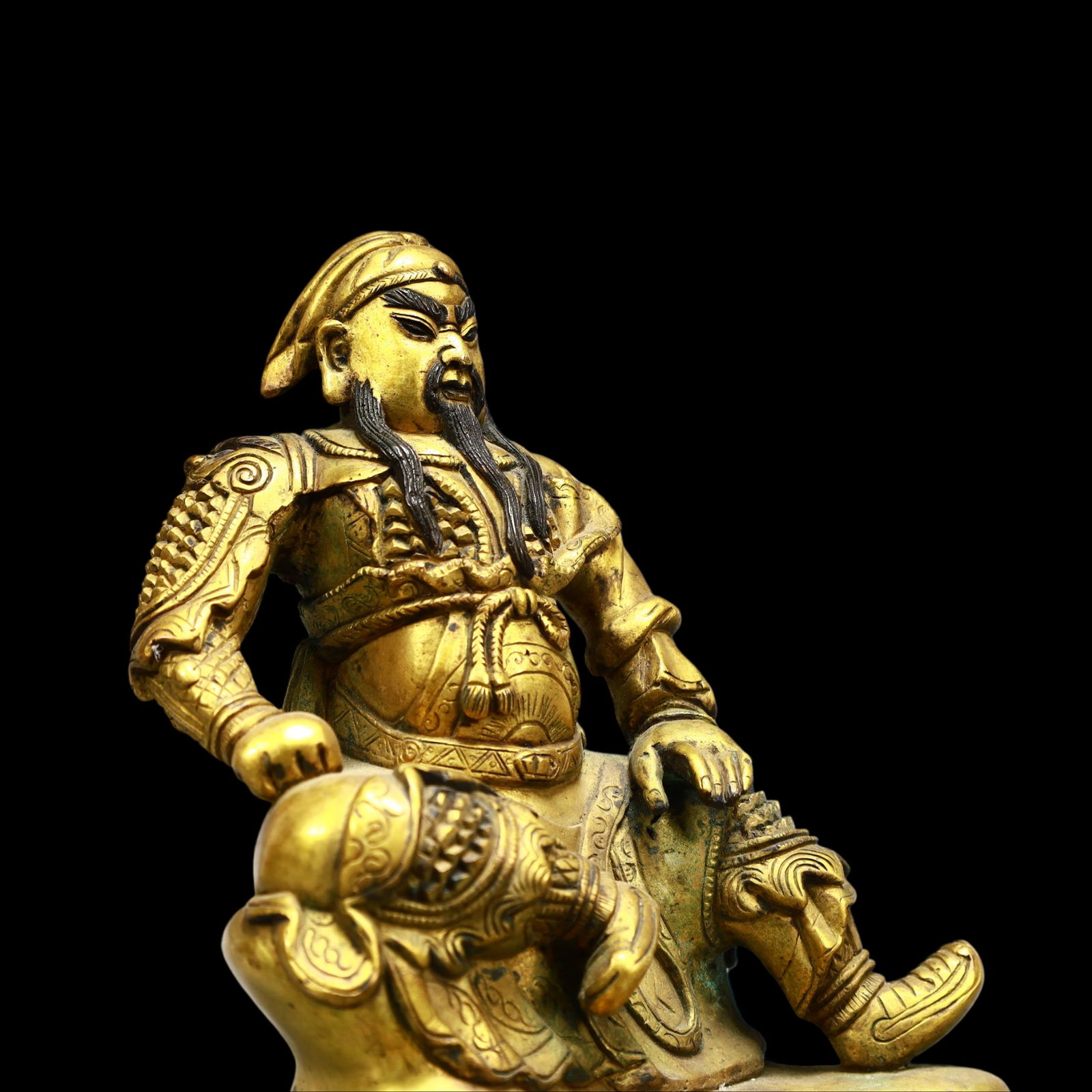 A Exquisite Gilt Bronze Guan yu - 7