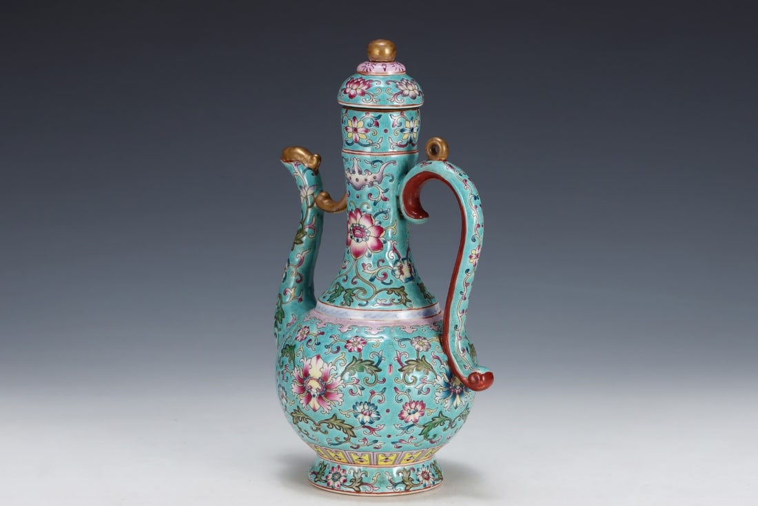 An Exquisite Enamel Flower Pattern Ewer - 3