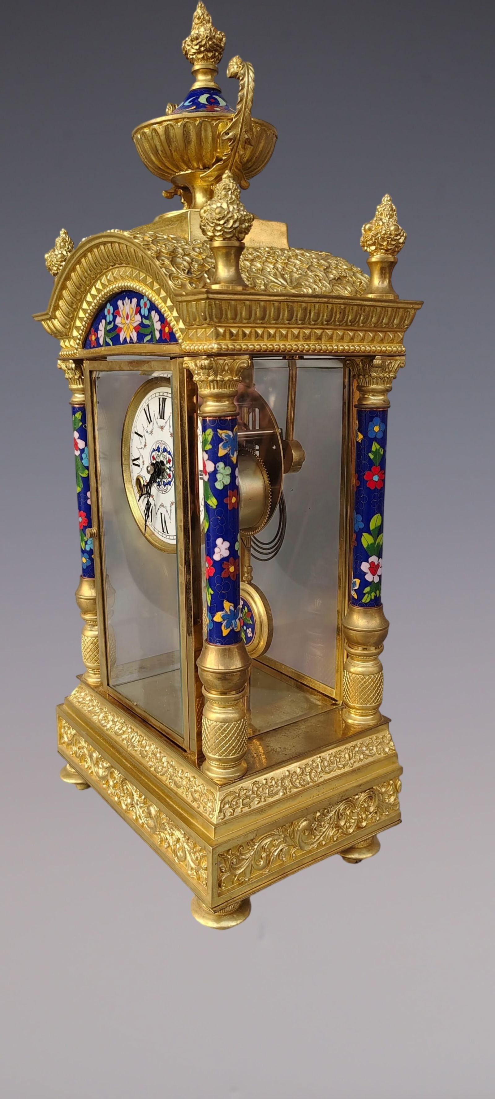 An Exquisite Gilt Bronze Lotus Pattern Clock - 2