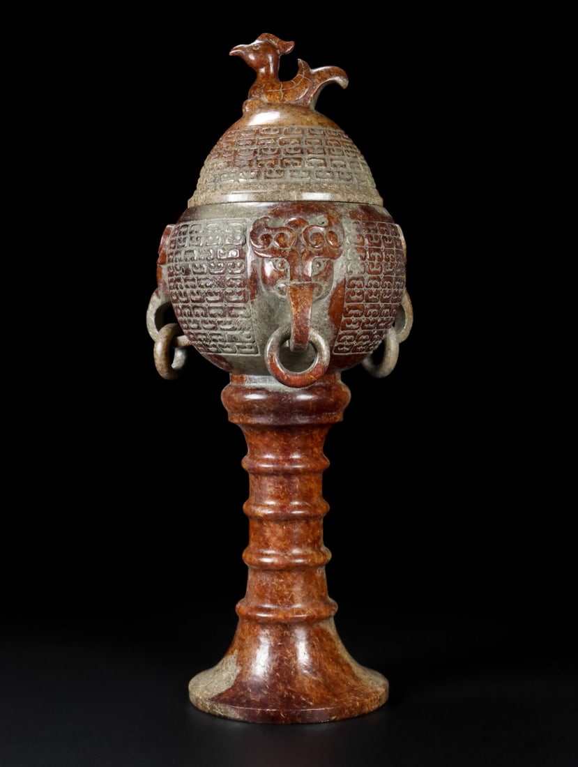An Exquisite White Jade Beast-Face Pattern Censer - 2