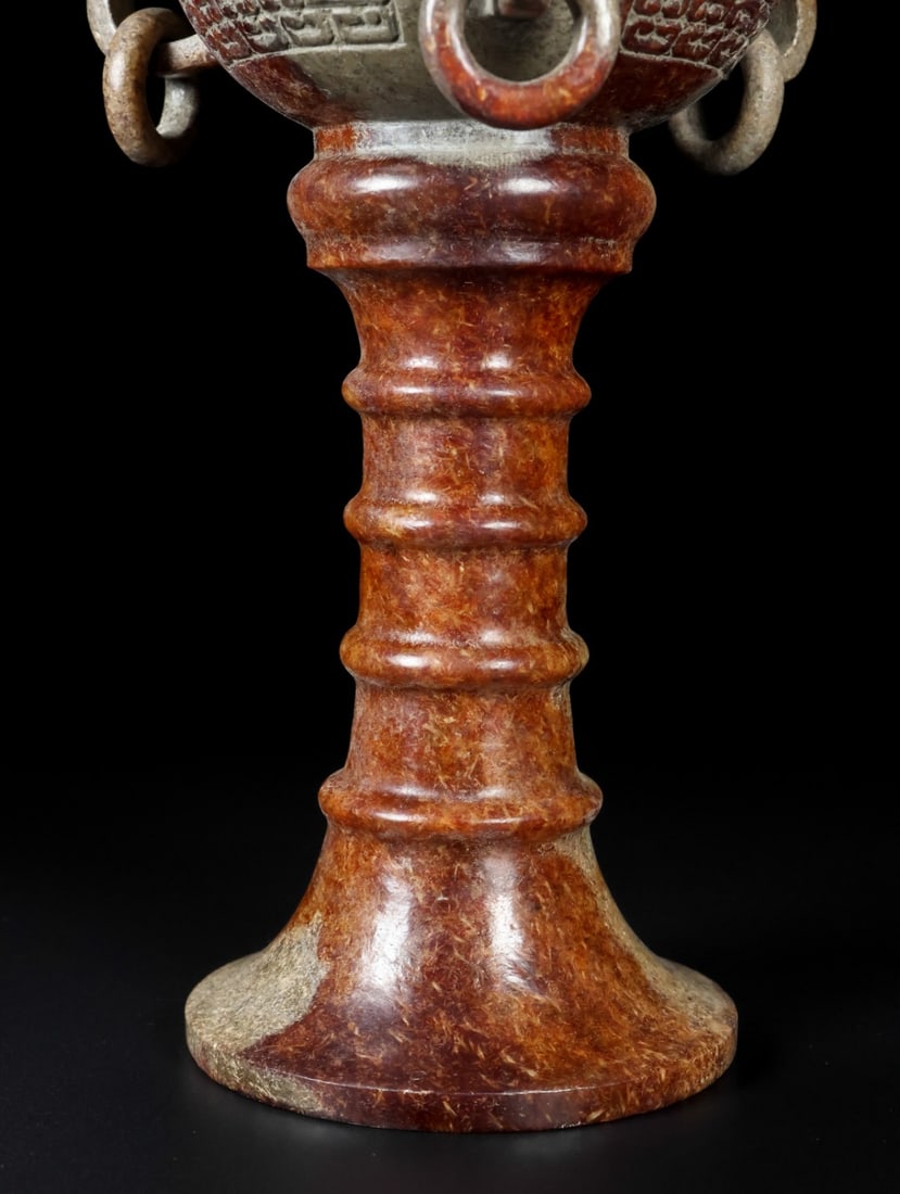 An Exquisite White Jade Beast-Face Pattern Censer - 4