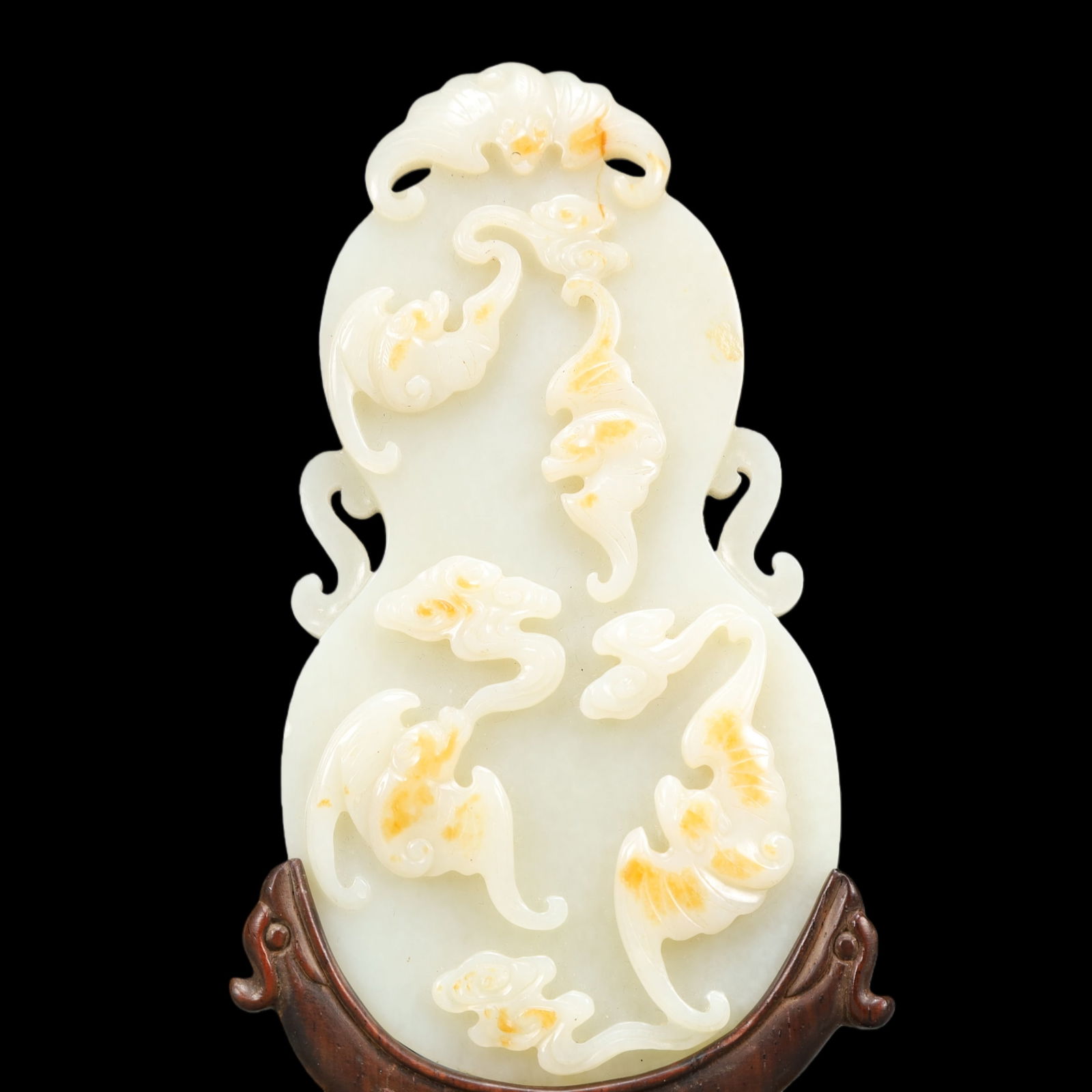 A Exquisite White Jade Bats Pattern Ornament - 2