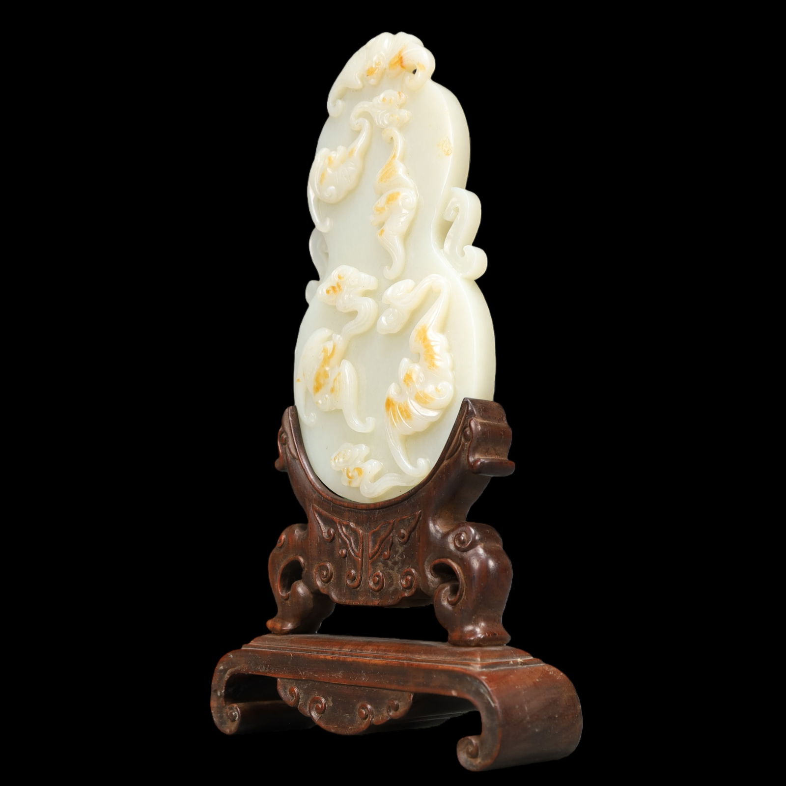 A Exquisite White Jade Bats Pattern Ornament - 3