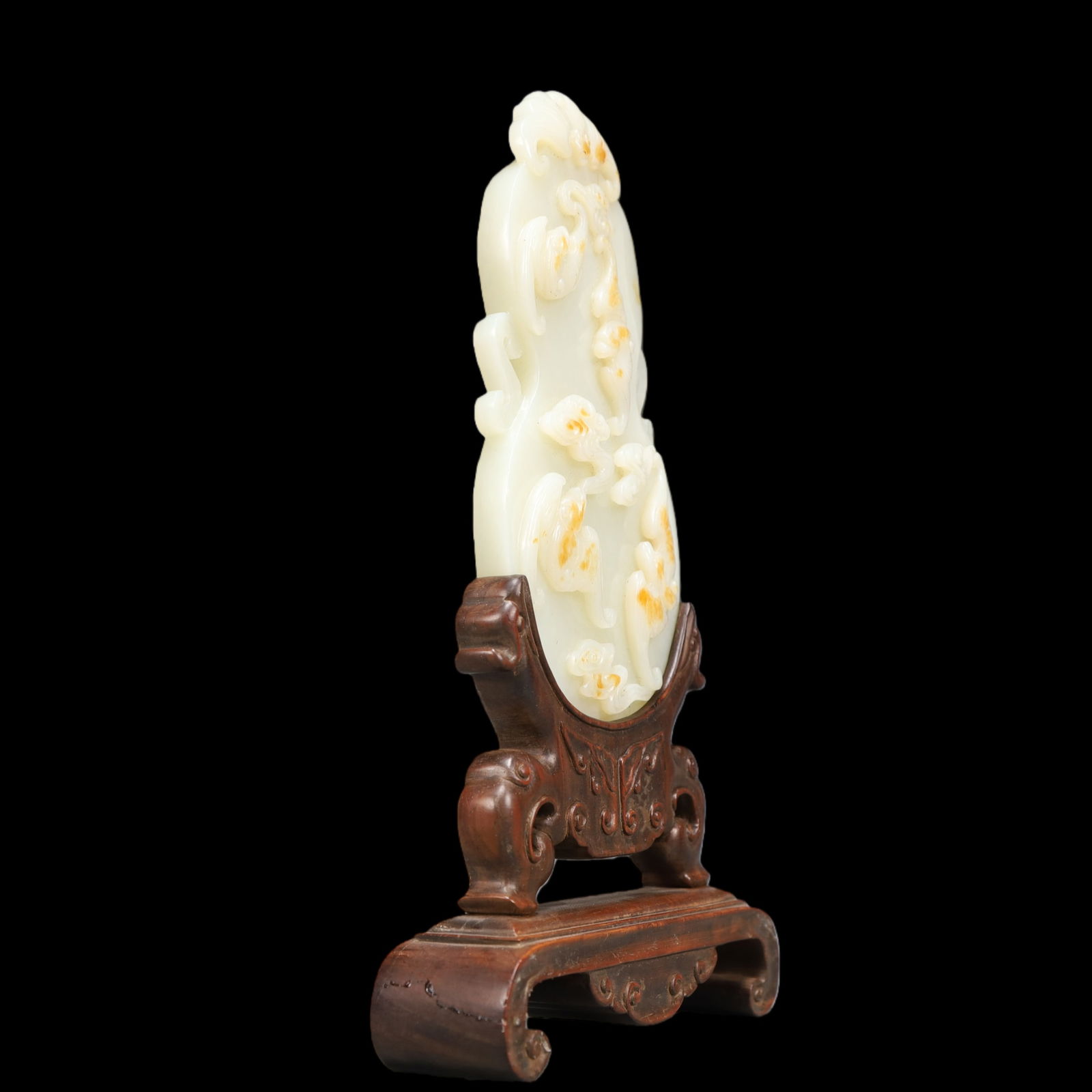 A Exquisite White Jade Bats Pattern Ornament - 4