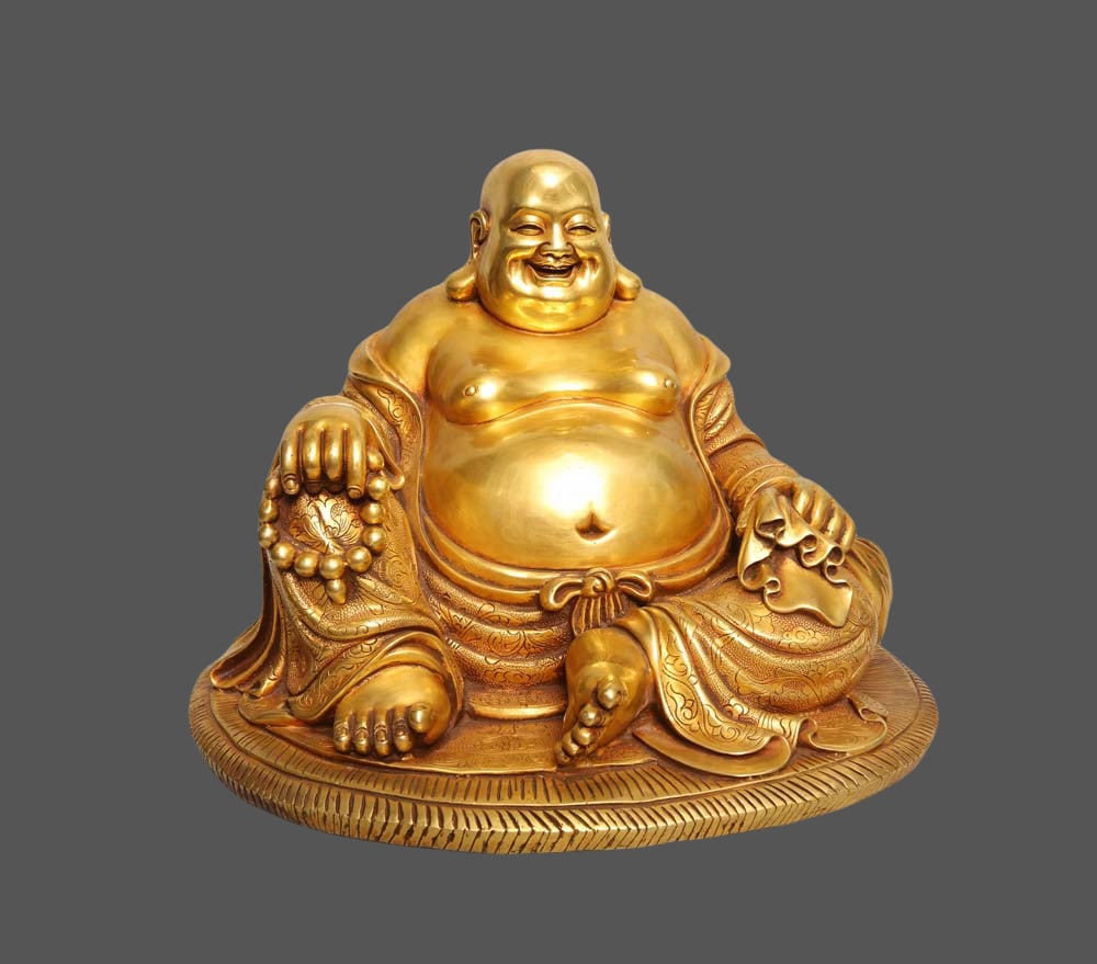An Exquisite Gilt Bronze Statue of Maitreya Buddha Ornament: An Exquisite Gilt Bronze Statue of Maitreya Buddha Ornament Ming Dynasty, China Yongle Six-character Mark Size:30cmx40cm Weight:14.4kg (The Dimensions Of All Batches Are Manually Measured.If You
