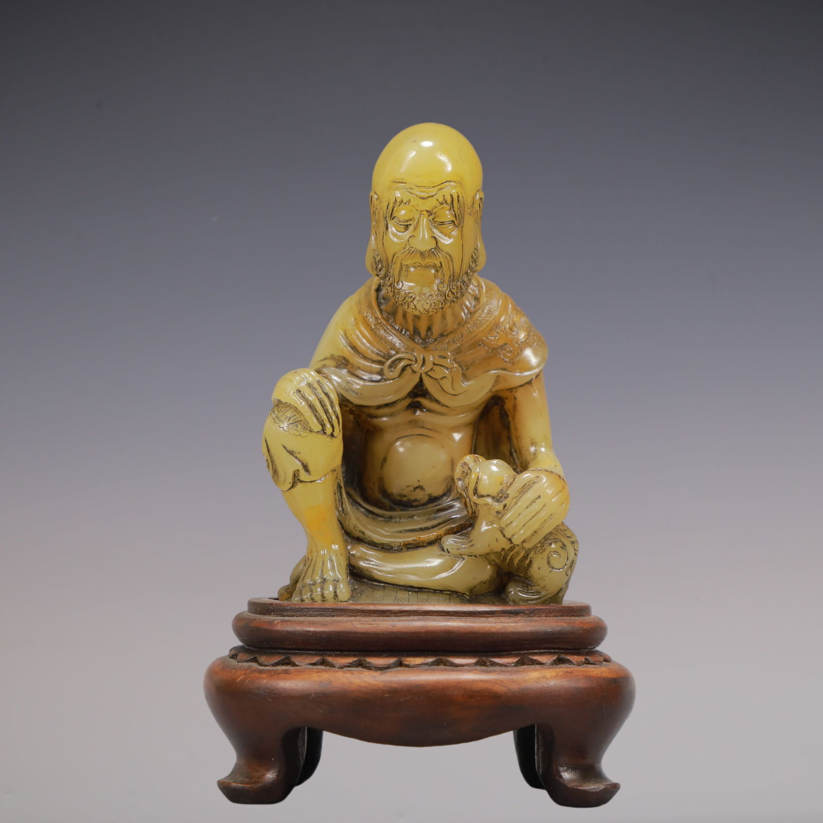 A Exquisite Shoushan Stone Statue of Arhat Ornament (1 of 6)