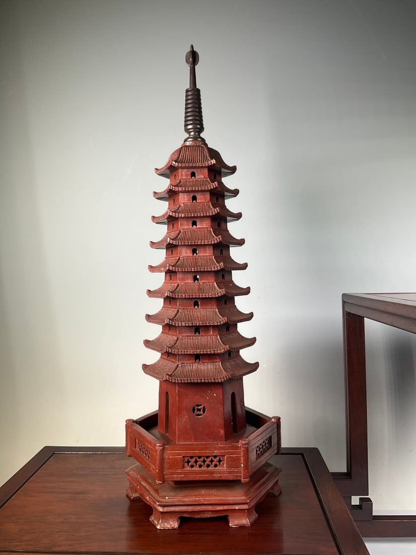 An Exquisite Qingtian Stone Pagoda: An Exquisite Qingtian Stone Pagoda Modern Time of China Size:42cm (The Dimensions Of All Batches Are Manually Measured.If You Need More Detailed Information, Please Contact Our Customer Service