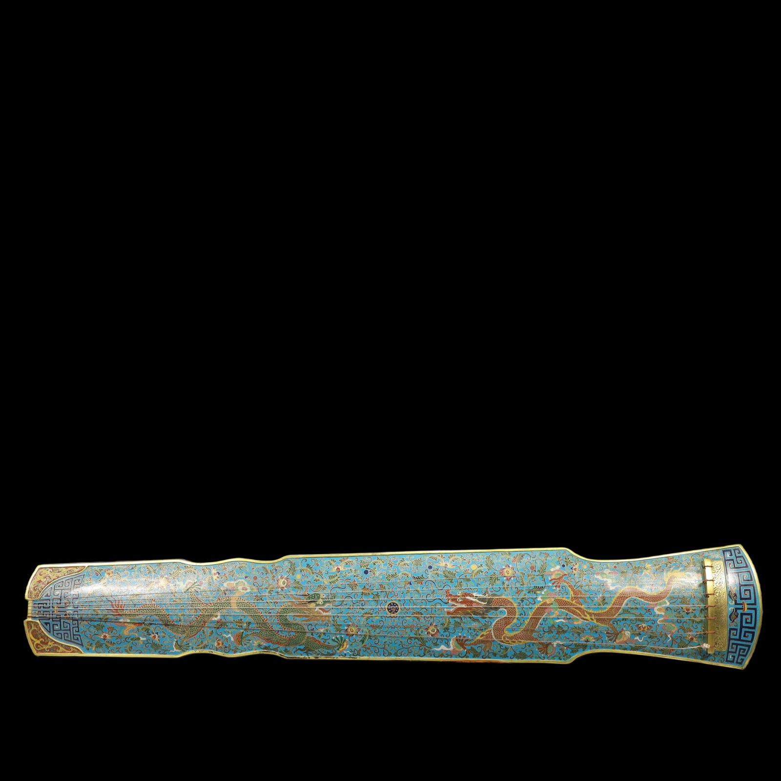 A Exquisite Cloisonne Lotus Pattern Dragon Pattern Zither - 2