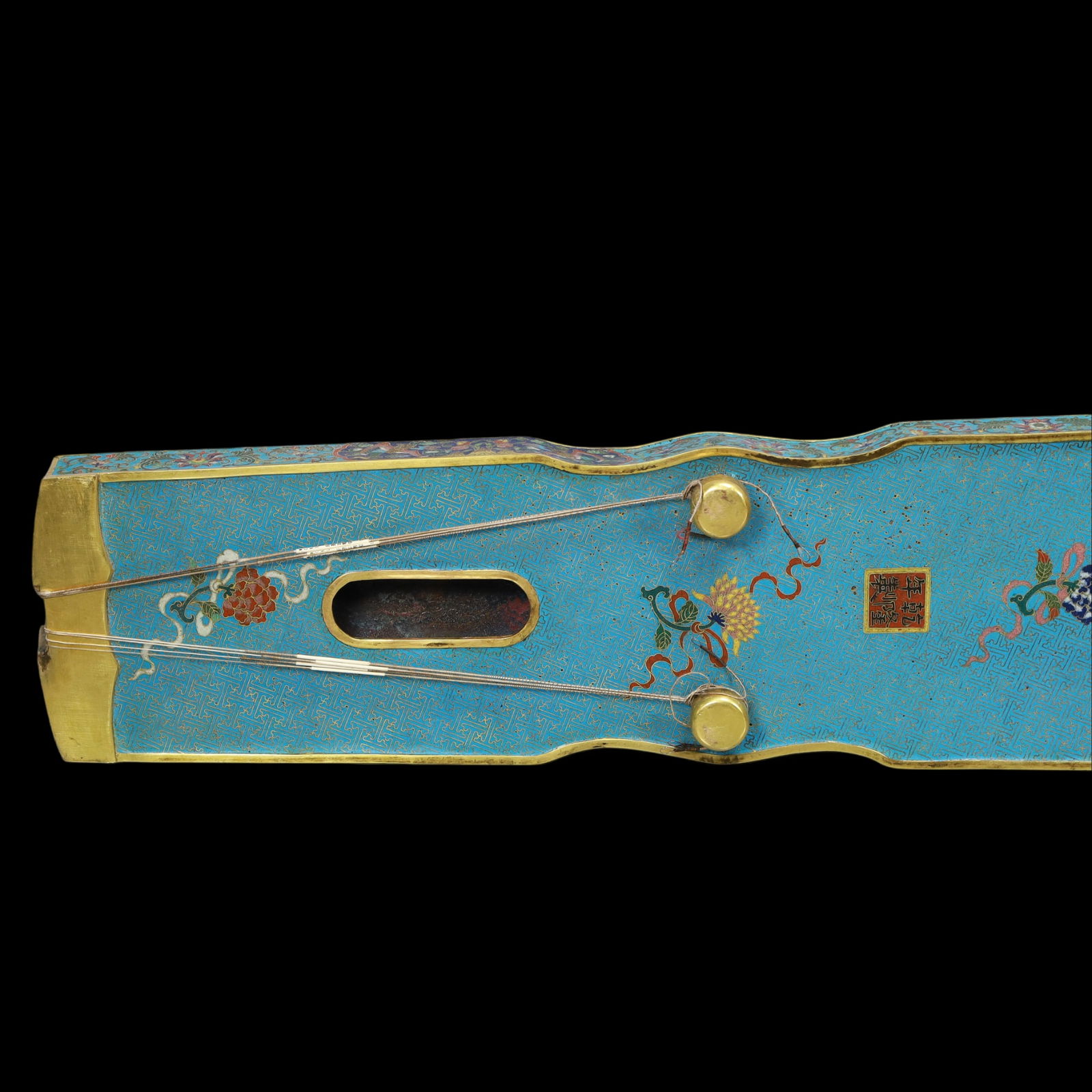A Exquisite Cloisonne Lotus Pattern Dragon Pattern Zither - 8