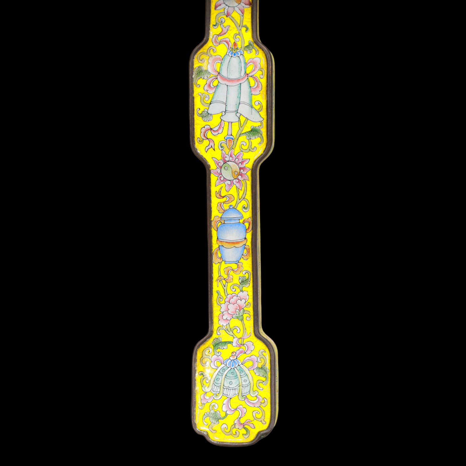 A Exquisite Coppery Enamel Lotus Pattern Ruyi - 3