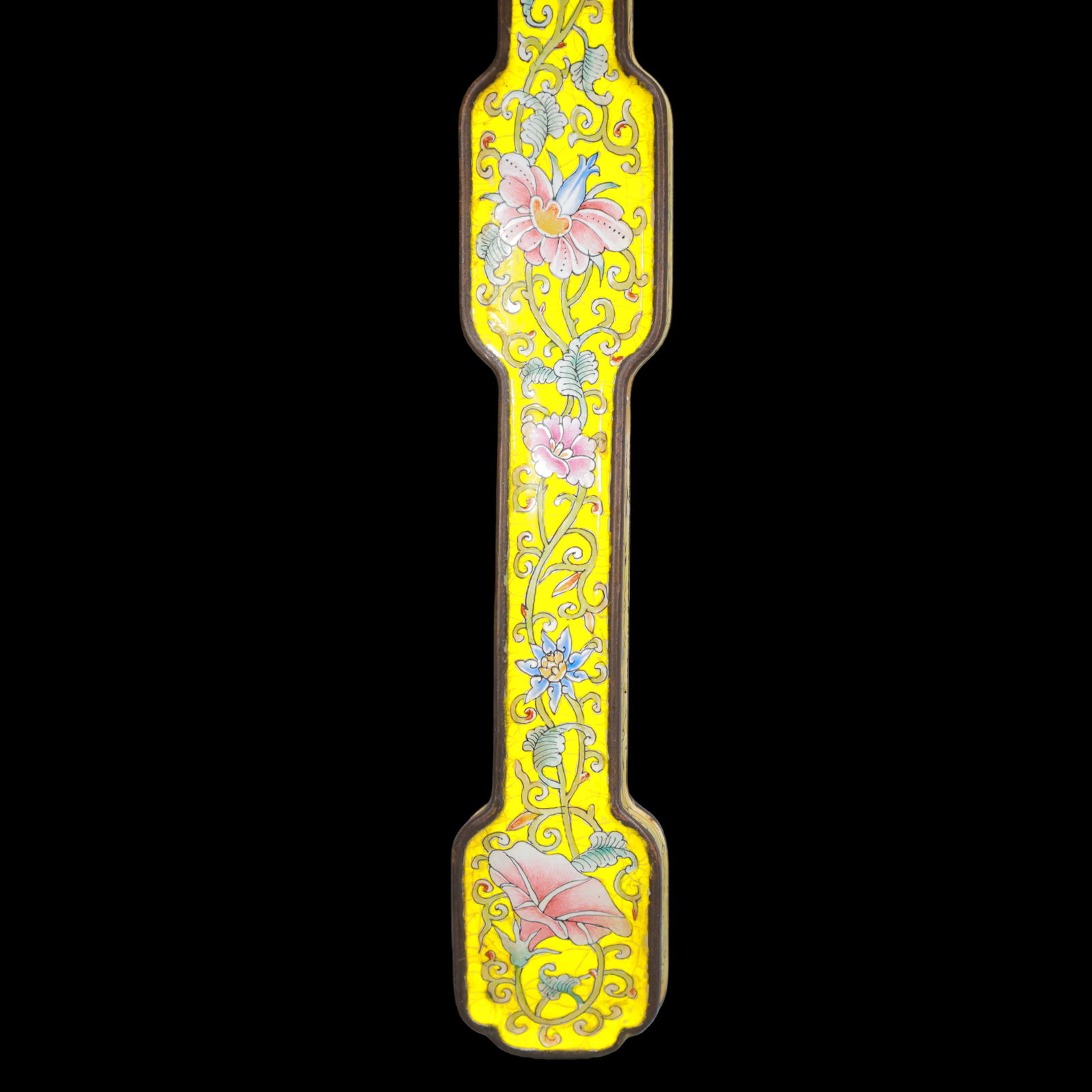 A Exquisite Coppery Enamel Lotus Pattern Ruyi - 6