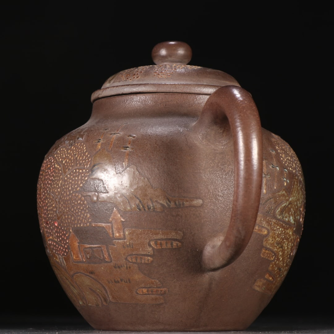 An Exquisite Purple Sands Landscape Pattern Teapot - 4