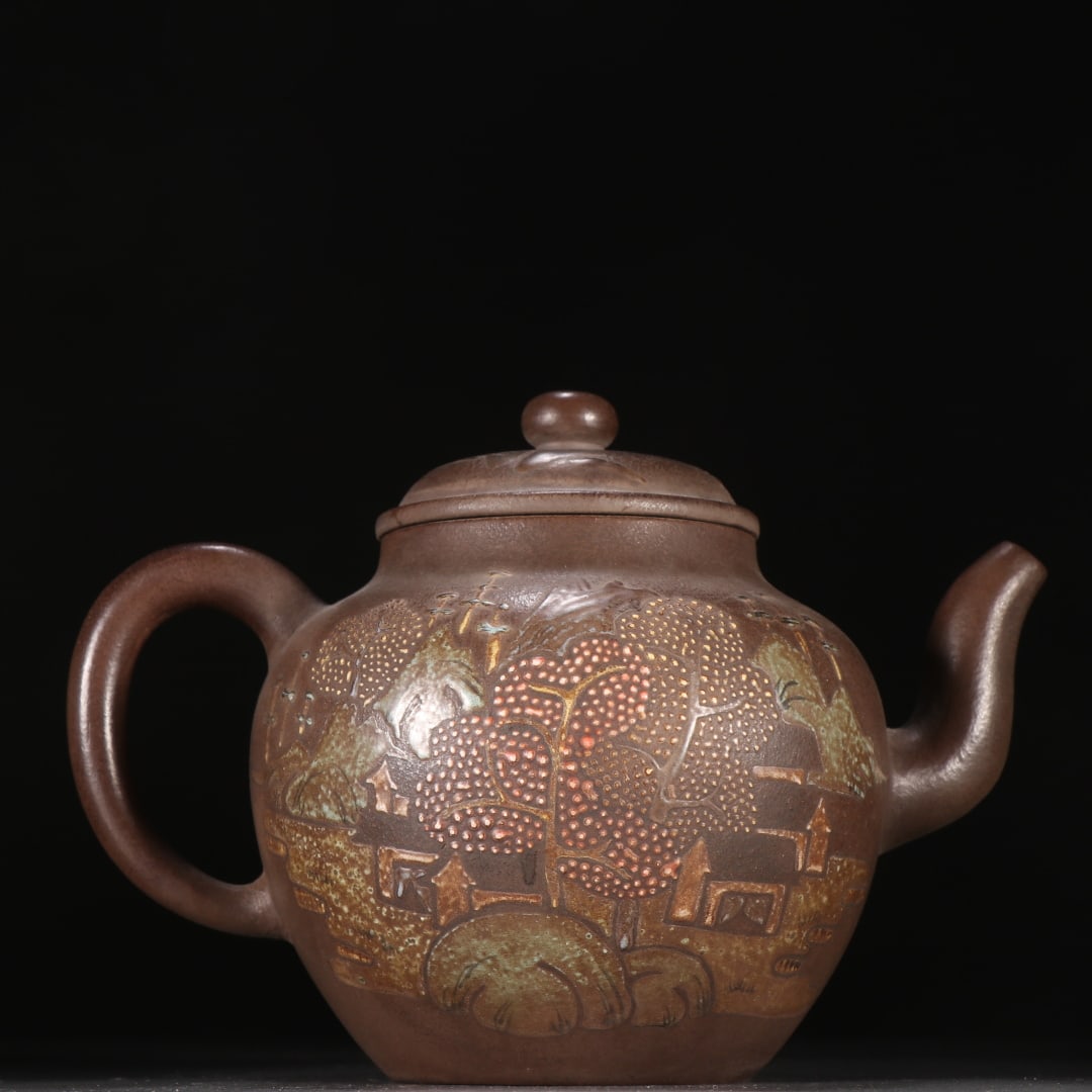 An Exquisite Purple Sands Landscape Pattern Teapot - 5