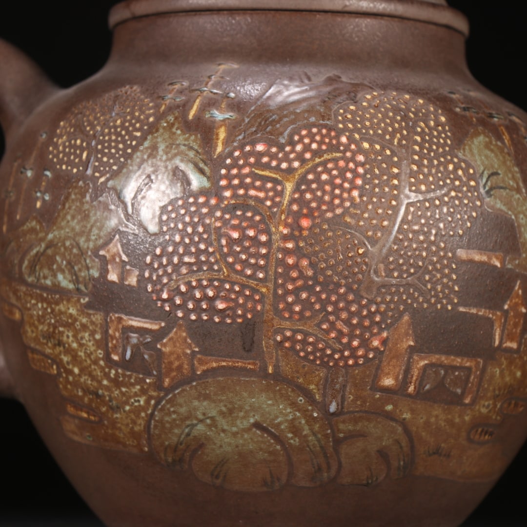 An Exquisite Purple Sands Landscape Pattern Teapot - 6