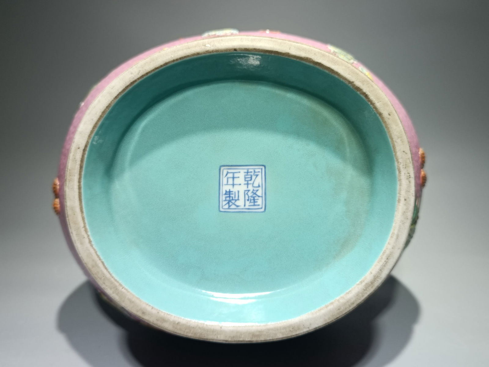 An Exquisite Enamel Lotus Pattern Eight Treasures Pattern Double-Ears Vase - 9