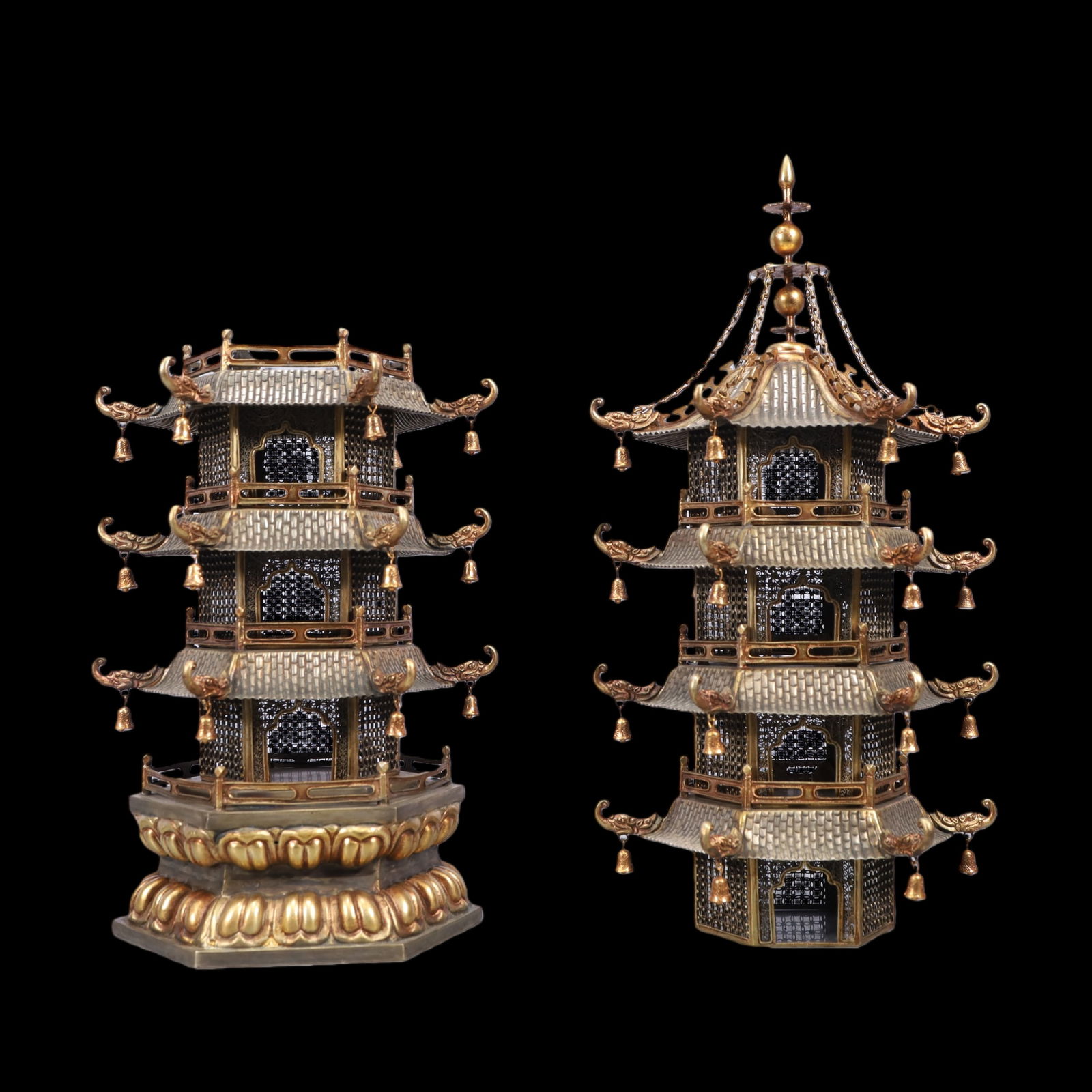 A Exquisite Gilt Silver Pagoda - 6