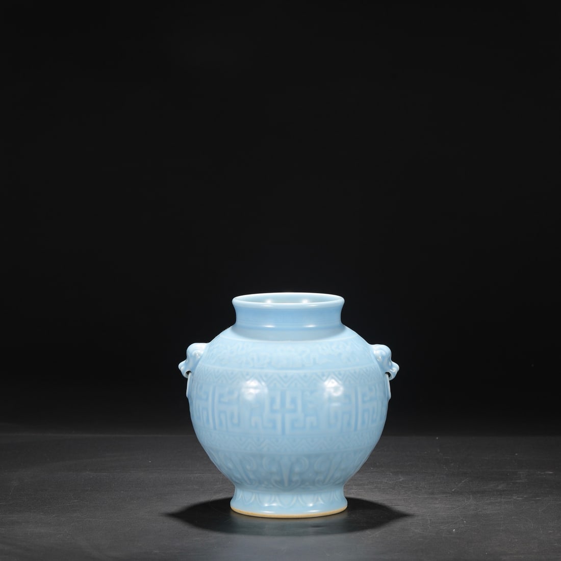 An Exquisite Blue Glazed Double-Ears Vase - 2